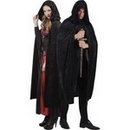 Cape noir aspect velours 170 cm adule Halloween