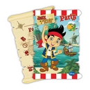 6 Cartes d'invitation avec enveloppe Jake et les pirates™