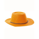 Chapeau cowgirl orange à paillettes adulte