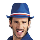 Chapeau gangster bleu supporter France adulte