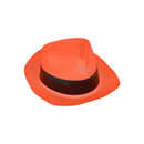 Chapeau gangster orange fluo adulte