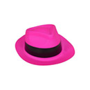 Chapeau gangster rose fluo adulte