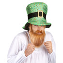 Chapeau haut de forme Saint Patrick trèfles dorés Adulte