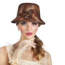 Chapeau marron charleston année 20 femme