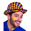 Chapeau melon multicolore clown adulte