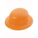 Chapeau melon pailletté orange adulte