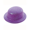 Chapeau melon pailletté violet adulte