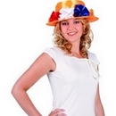Chapeau orange fleur tricolore adulte