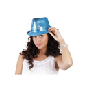 Chapeau pailleté bleu adulte