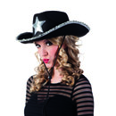 Chapeau shériff noir et argent femme