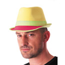 Chapeau trilby fluo jaune adulte