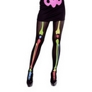 Collants squelette coloré femme Halloween