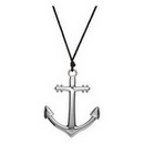 Collier ancre argentée adulte