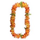 Collier fleurs hawaïennes orange