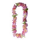 Collier fleurs hawaïennes rose