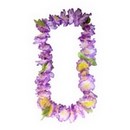 Collier fleurs hawaïennes violet