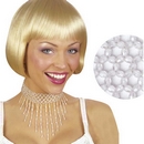 Collier ras du cou perles blanches femme