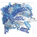 Confettis bleu/gris Happy Birthday