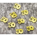 Confettis de table dorés chiffre 50