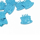 Confettis de table forme gâteau d\'anniversaire turquoise