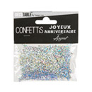 Confettis Joyeux anniversaire argentés