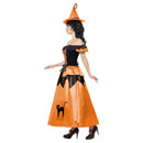 Déguisement sorcière noir et orange femme Halloween