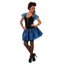 Déguisement style années 60 bleu femme