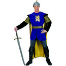 Déguisement chevalier bleu et doré homme
