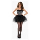 Déguisement danseuse burlesque léopard noir et blanc femme