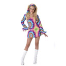 Déguisement robe hippie psychédélique femme