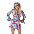 Déguisement robe hippie psychédélique femme