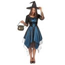 Déguisement sorcière bleue nuit femme Halloween