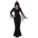 Déguisement sorcière dentelle noire femme Halloween