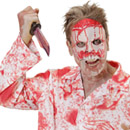 Demi masque psycho sanglant adulte Halloween