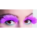 Faux cils plumes roses adulte