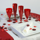 6 verres à eau design plastique rigide rouge carmin 25 cl