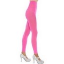 Collants sans pieds rose fluo adulte