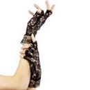 Gants noirs en dentelle femme