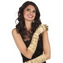 Gants longs satinés dorés femme