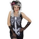 Gants toile d\'araignées avec crâne en strass femme Halloween