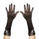 Gants toile d\'araignées avec crâne en strass femme Halloween