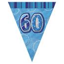Guirlande Fanions bleue Age 60 ans