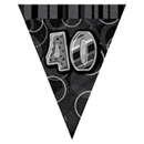 Guirlande Fanions gris Age 40 ans