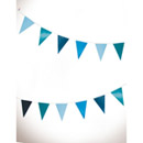 Guirlande petits fanions bleus 2 m