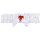 Jarretière sexy dentelle blanche coeur rouge femme