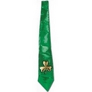 Cravate verte paillettée et trèfle dorée Saint-Patrick adulte 91,4 cm