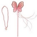 Baguette et collier de princesse rose