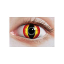 Lentilles de contact reptile jaune et rouge