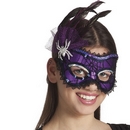 Loup violet avec plumes araignée femme Halloween