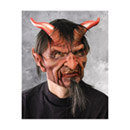 Masque luxe latex diable avec cheveux adulte Halloween